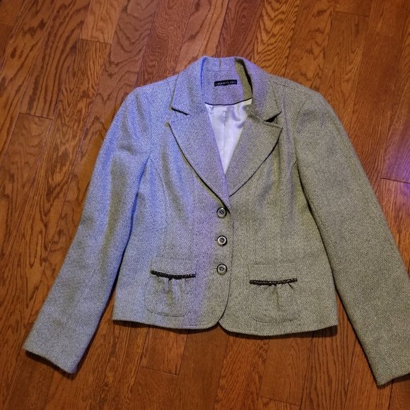Cute herringbone tweed blazer, size 10, EUC - Picture 6 of 8